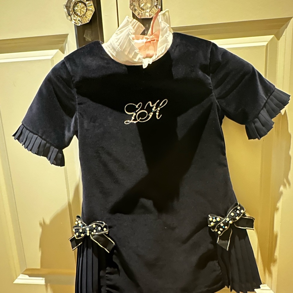 Lapin house blue velvet special occasion dress (like new)